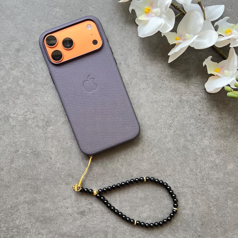 Gemstone Beaded Phone Charm, Boho Wristlet Lanyard, Custom Phone Charm, Natural Beads Phone Charm, Phone Charms, Gift For Her, Made In USA image 5