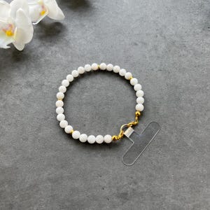 Gemstone Beaded Phone Charm Strap: Boho Wristlet Lanyard