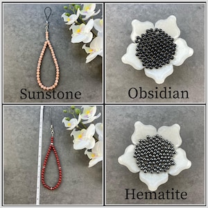 Gemstone Beaded Phone Charm, Boho Wristlet Lanyard, Custom Phone Charm, Natural Beads Phone Charm, Phone Charms, Gift For Her, Made In USA image 14