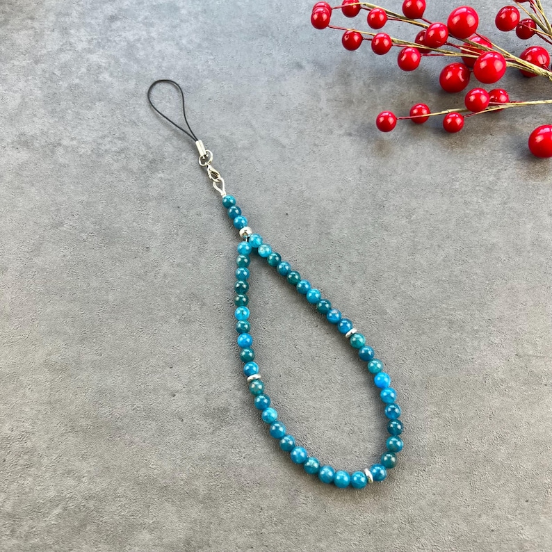 Gemstone Beaded Phone Charm, Boho Wristlet Lanyard, Custom Phone Charm, Natural Beads Phone Charm, Phone Charms, Gift For Her, Made In USA image 13