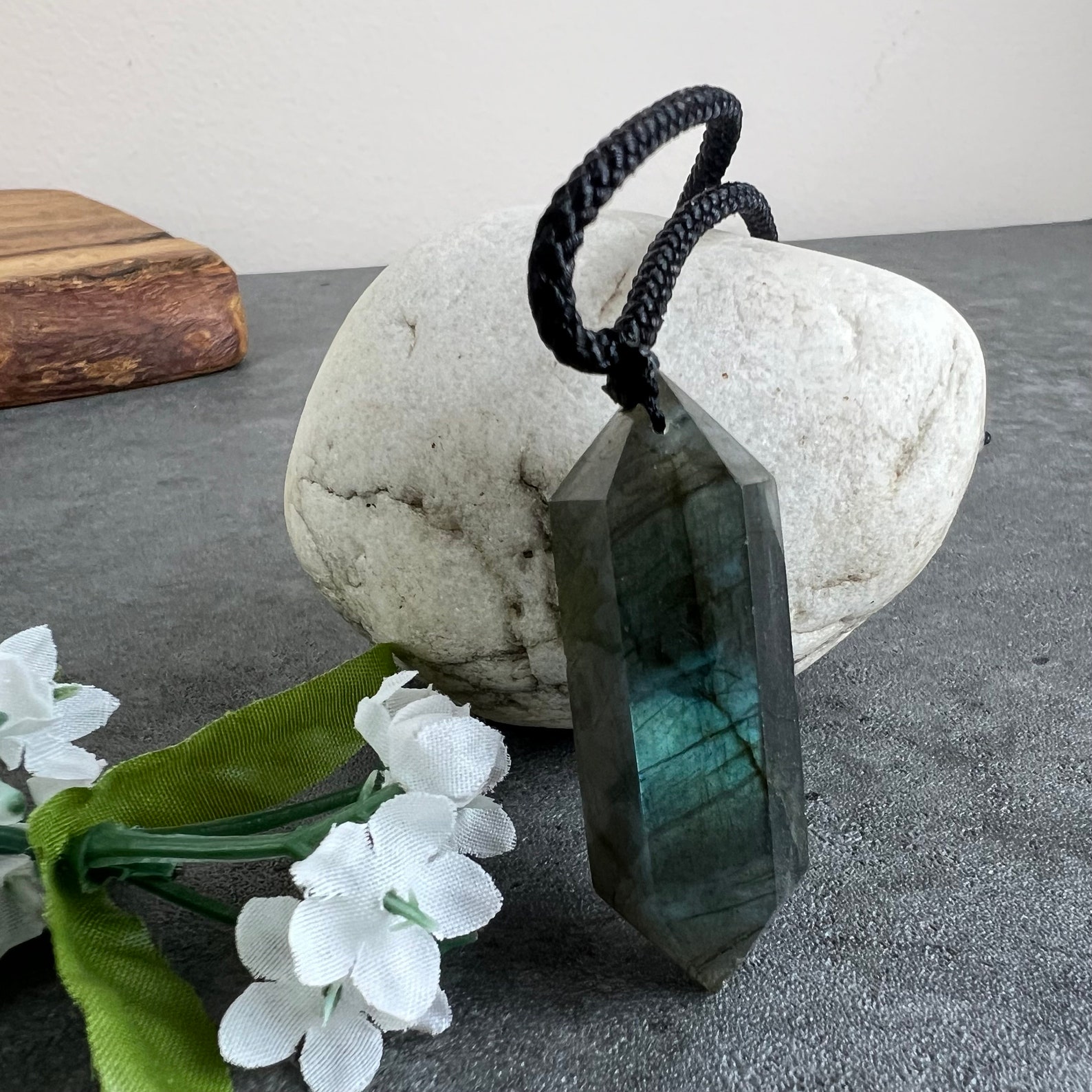 Raw Labradorite Necklace, Natural Labradorite Crystal Necklace ...