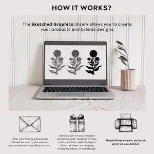 Medicinal Herbs Botanical SVG: Hand Drawn Wildflower Clipart, Vintage Sketch Art, Tea Herbs PNG image 9