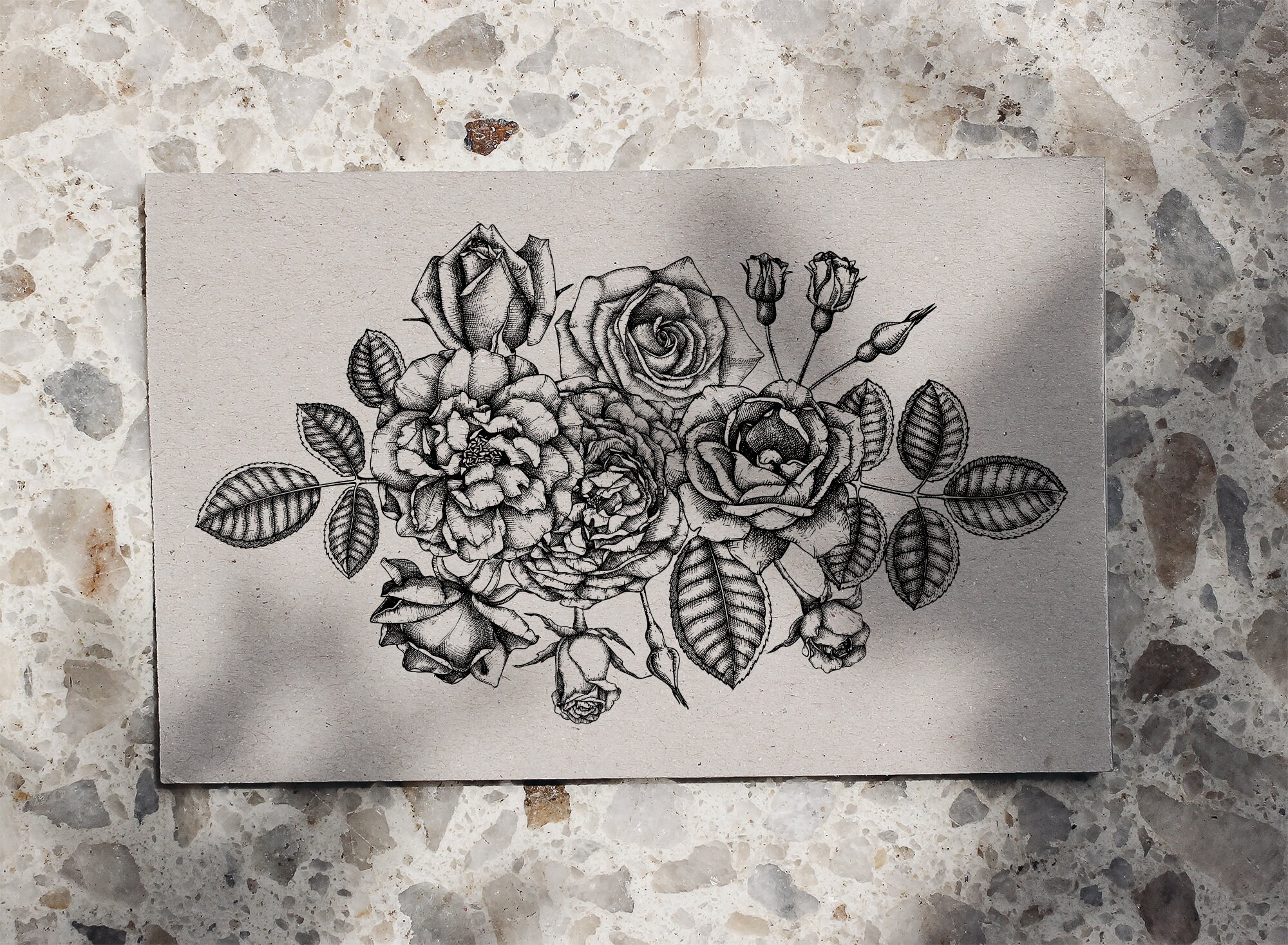 Rose Wedding Bouquet Sketch. Rose Flower Clipart. Black and White ...
