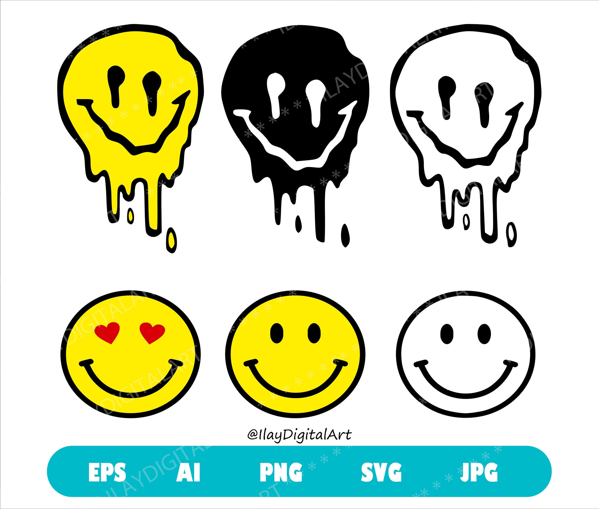 Happy Face Svg Melting Smiley Face Svg Smiley Face Svg | Etsy UK