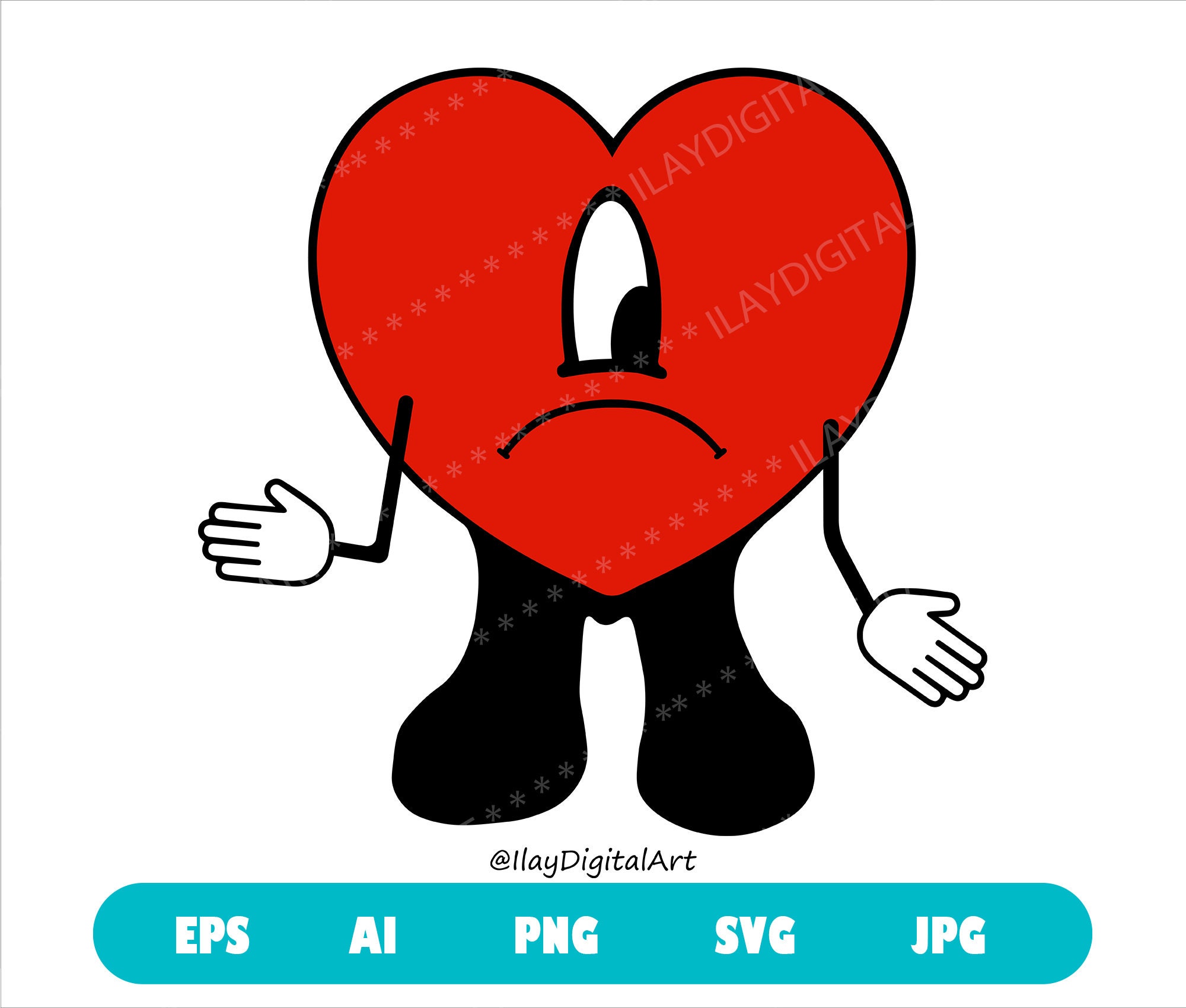 Bad Bunny Svg Bad Bunny Heart Svg Un Verano Sin Ti Svg | Etsy Nederland