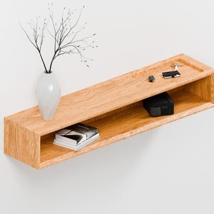 Catch All Tray Floating Console Table, Solid Oak Entryway table, Hallway Table, Wall Mounted Console Table, Modern, Original Design