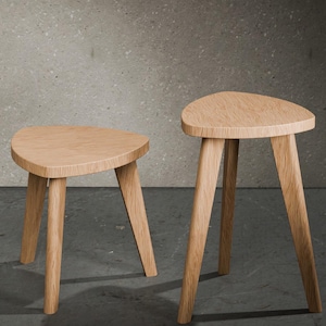 Tabourets en chêne rouge | Marchepied | Décoration moderne du milieu du siècle | Table d'appoint bohème | Maison du milieu du siècle | Fini naturel durable