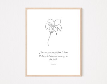 Juan 1:4, Printable Christian Bible Verse Wall Art / Modern Faith Poster / Mother's Day Gift Minimalist Boho Design
