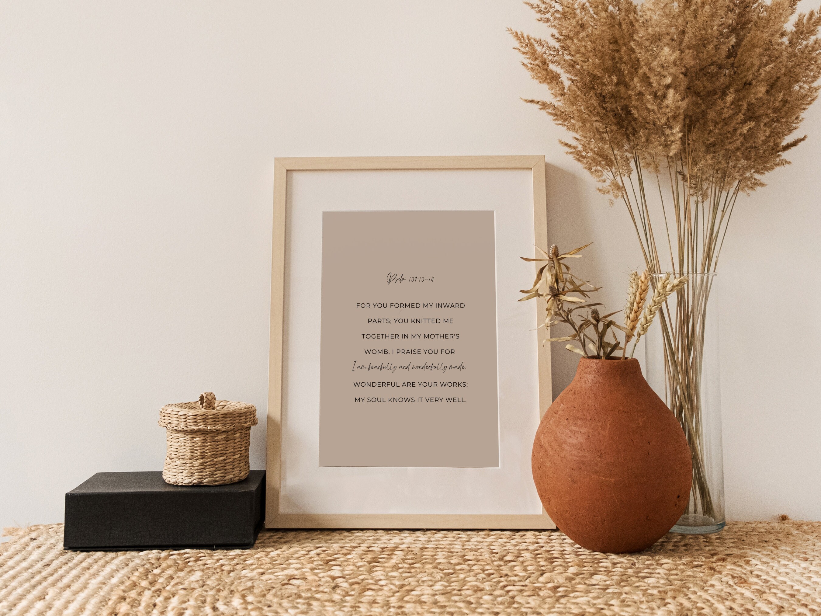 Psalm 139:13-14 | Printable Christian Bible Verse Minimalist Wall Art ...