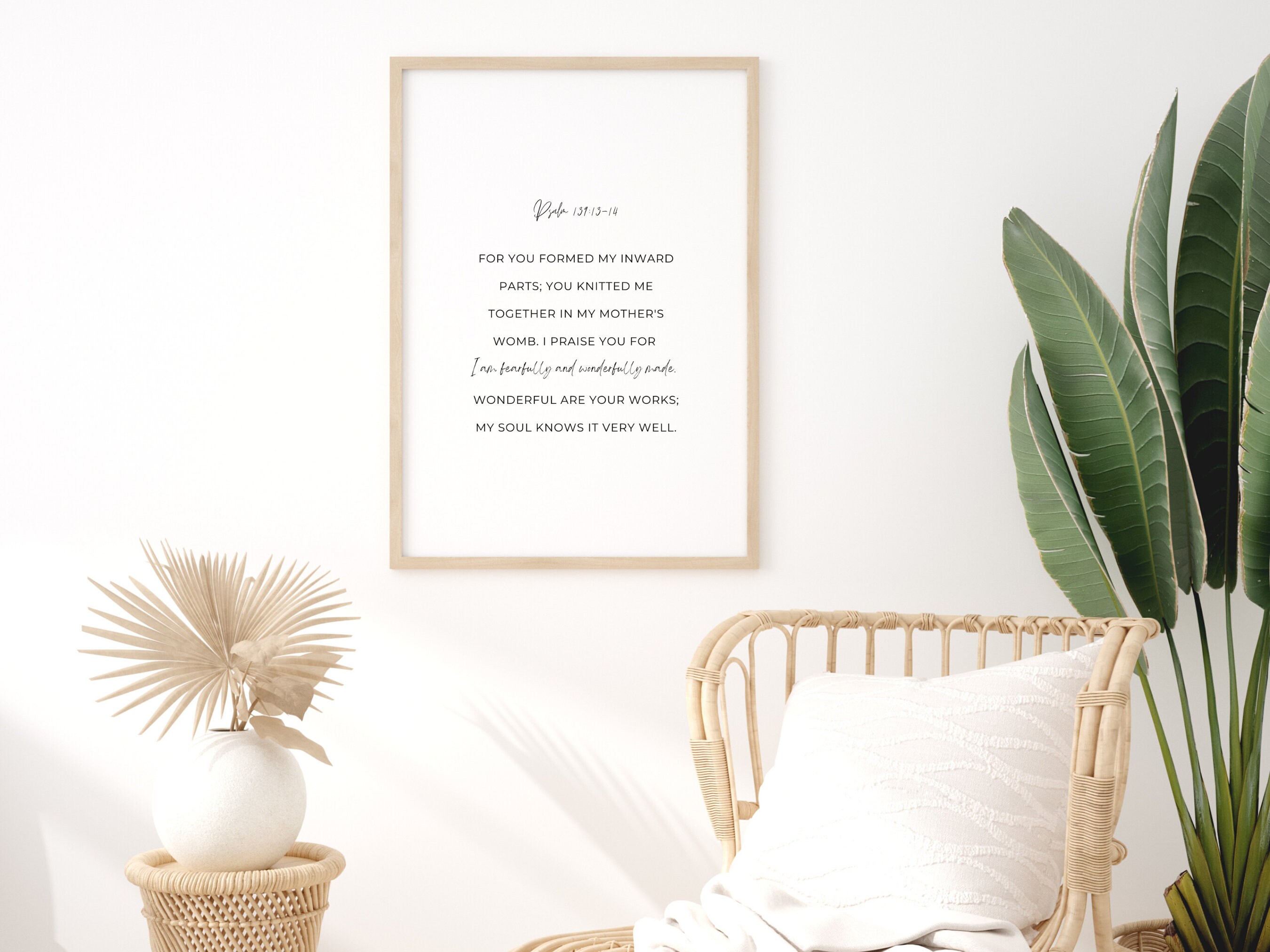 Psalm 139:13-14 | Printable Christian Bible Verse Minimalist Wall Art ...