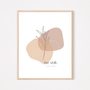 Be Still, Psalm 46:10, Christliche Wandkunst, Minimalistische Bibelvers druck, Moderne Schrift Wandkunst, christliches Wohndekor
