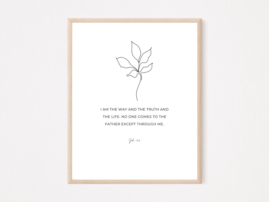 John 14:6 I Am the Way | Printable Christian Bible Verse Wall Art ...