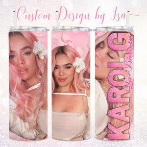 Karol G Pink Hair/ Tumbler Straight 20 oz/ Digital