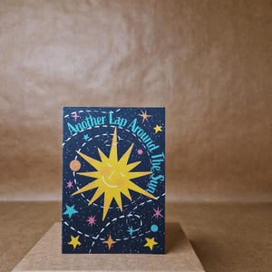 Another lap around the Sun - Birthday/Anniversary printable card with matching envelope
