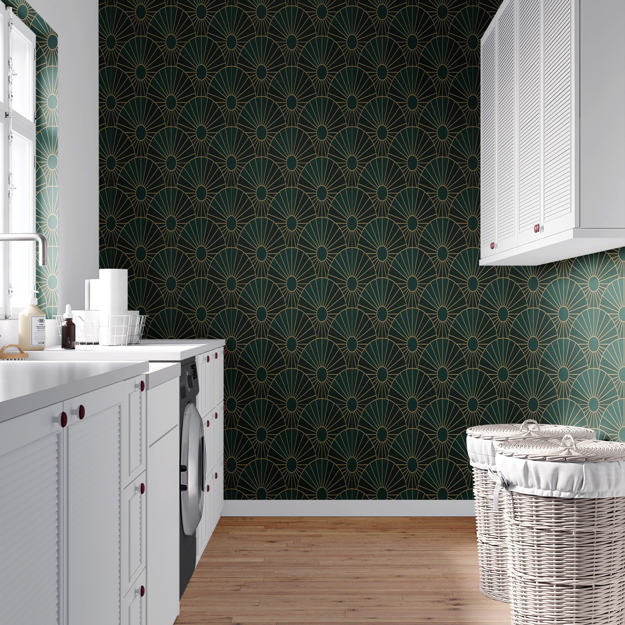 Removable Wallpaper Art Deco Wallpaper Temporary Wallpaper Etsy UK