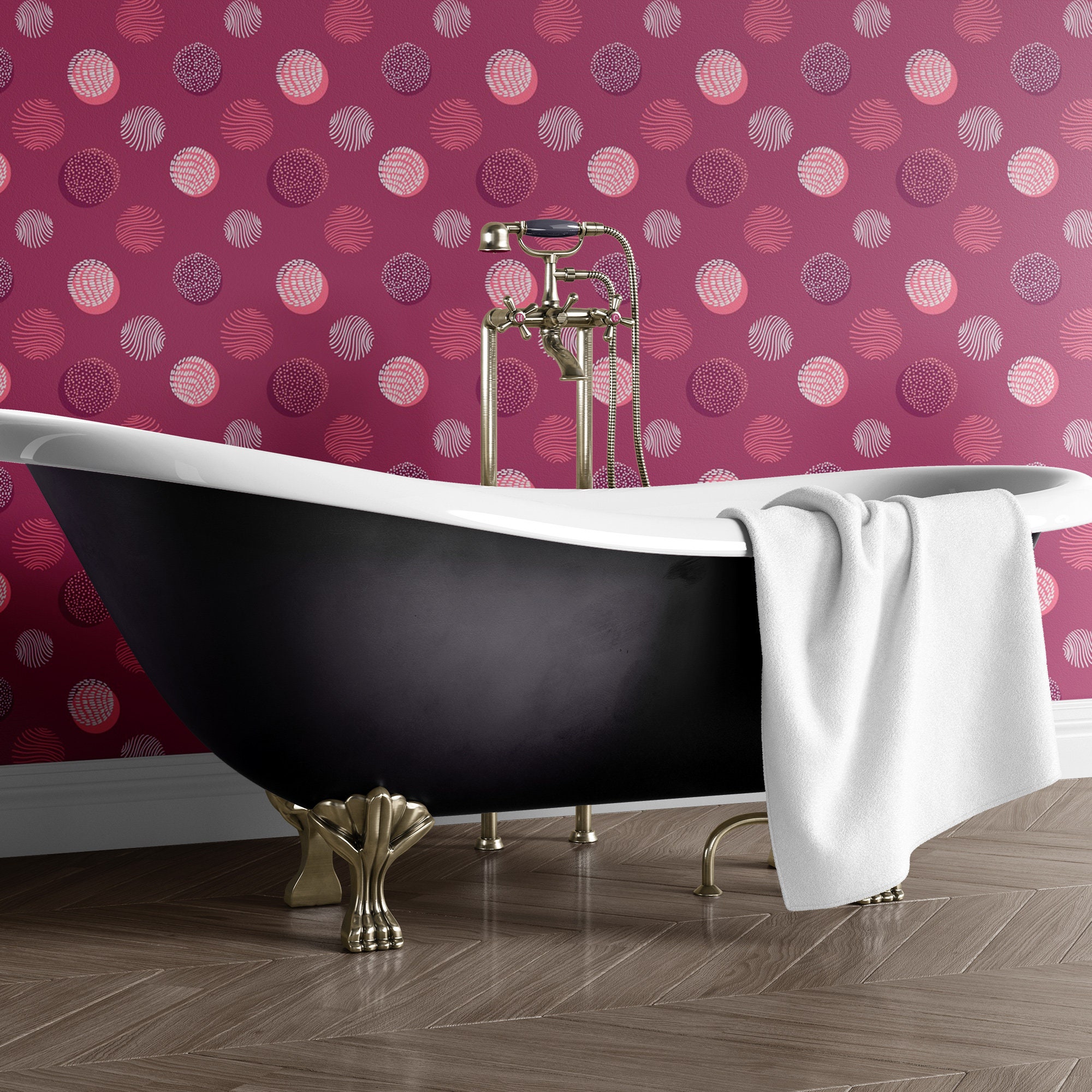 Pink Dots Removable Wallpaper Funky Pattern Wall Cling - Etsy Pink Dots Removable Wallpaper Funky Pattern Wall Cling - Etsy