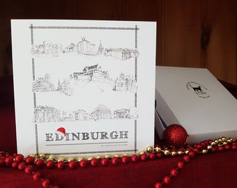 Pack of 10 Edinburgh Christmas Cards