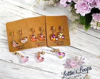 Handmade Resin Heart Stitch Markers