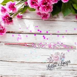 SWEETHEART STITCHER, Beautiful Iridescent Purple Hearts Crochet Hook
