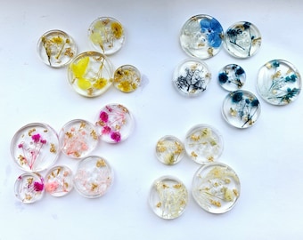 10x Impresionantes botones de resina hechos a mano con flores reales Una hermosa adición a tus manualidades elige tu color
