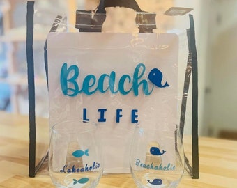 Beach Life- Clear Vinyl Tote