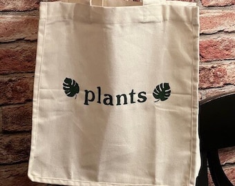 Plants- Cotton/ Canvas- Shopping/ Market Tote Bag