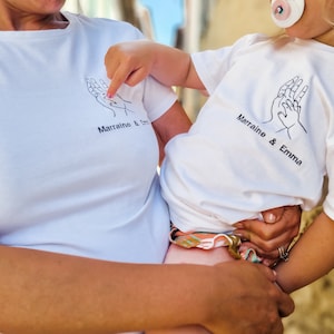 Personalized embroidered t-shirts | Matching godmother and goddaughter