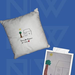 Cushion with personalized embroidered message