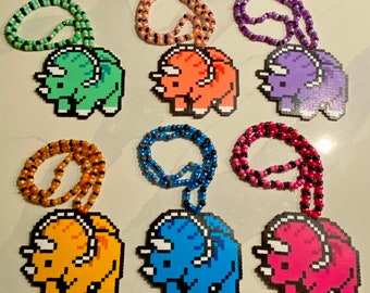 Perler Bead Triceratops Green Beedz Bügelperlenset Triceratops