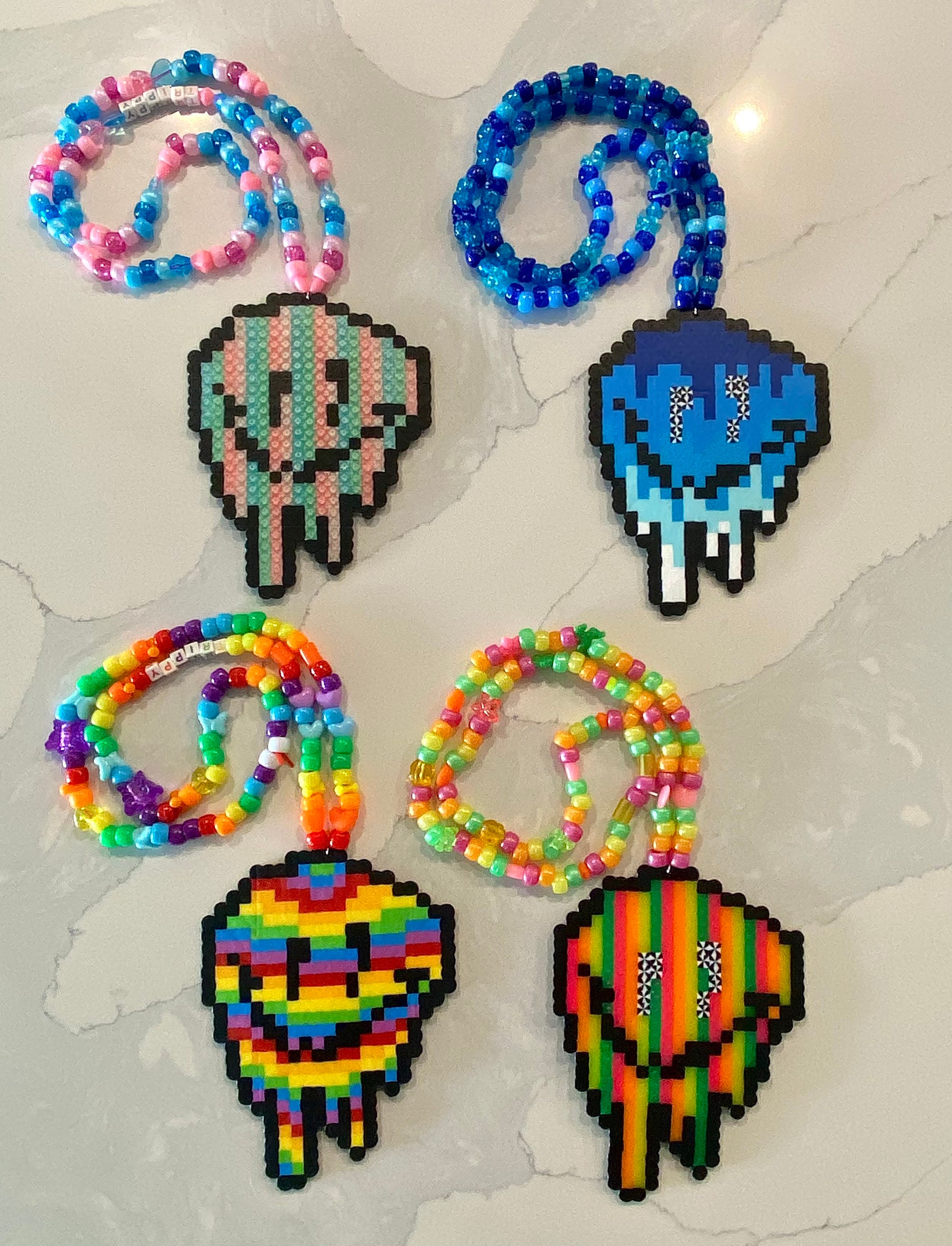 Trippy Smile Perler Trippy Perler Necklace Trippy Perler Trippy