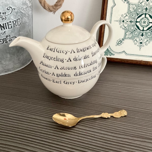Vintage Arthur Wood & Son Tea for One Set, English Ceramic Stacking Teapot