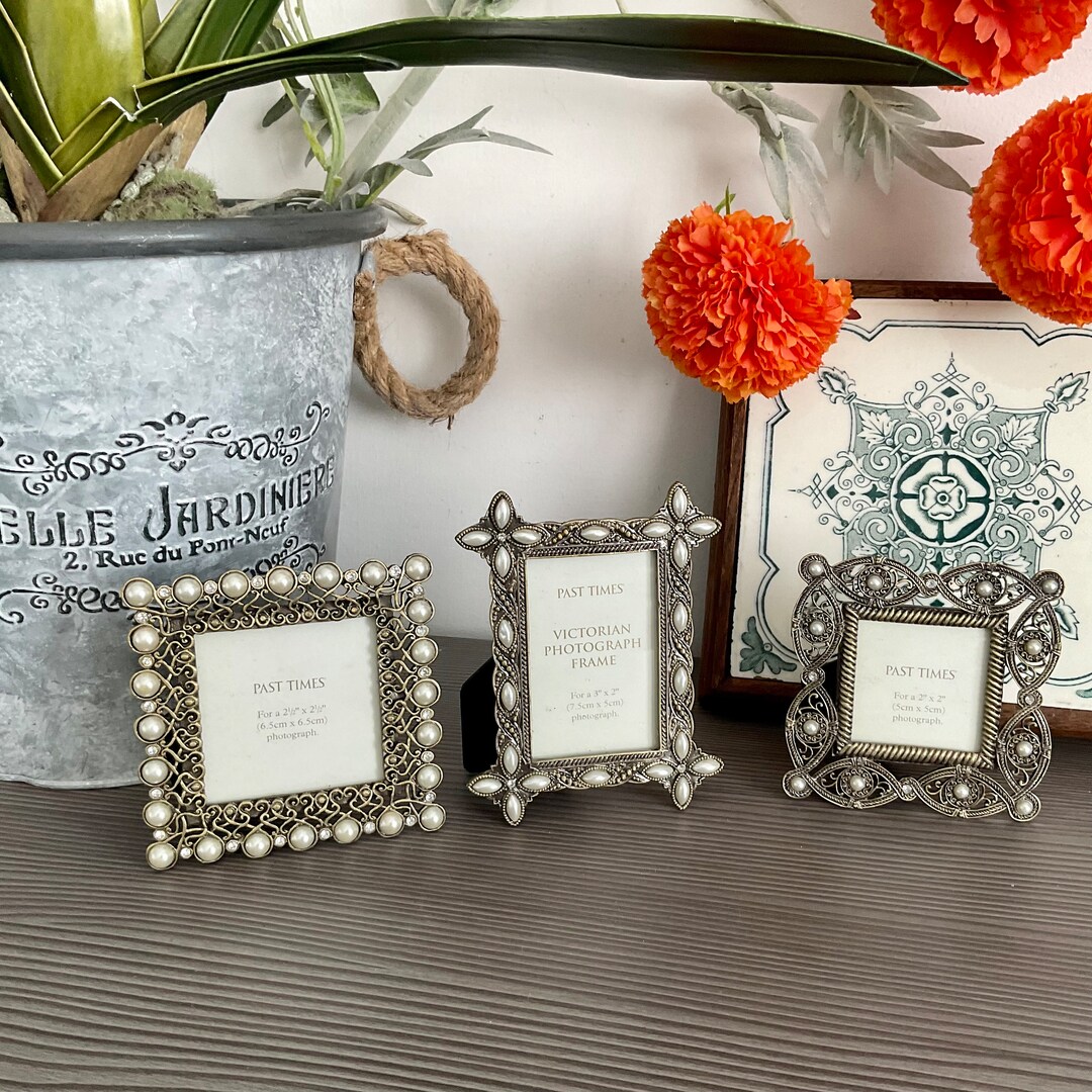 Set of 3 Victorian Style PAST TIMES Small Photo Frames, Pretty Ornate ...