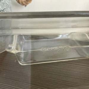Vintage French Arcuisine Clear Glass Baking Dish, Refrigerator Box ...