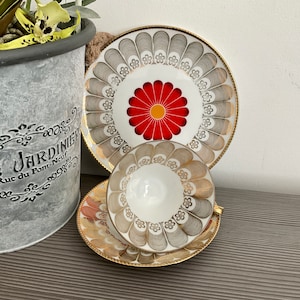 Winterling Bavaria Tea Trio: Art Deco Porcelain with Gold