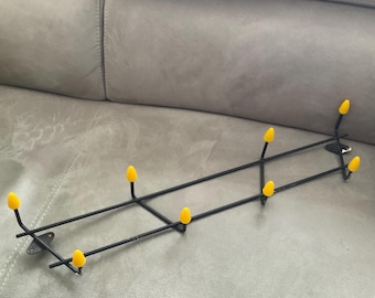 Vintage Coat Rack, Funky 1970s 8 Hook Rack, MCM Wall Mounted
