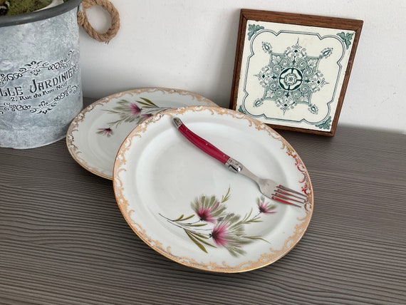 フランス製　Limoges ROSE DE LIMOGESディナープレート ペア フランス製 Limoges ROSE DE LIMOGESディナープレート ペア フランス製