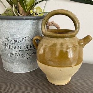 Vintage French Half Glazed Gargoulette Ancient Water Vessel, Water Carrier