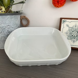 Vintage French ‘Porcelaine Du Reussy’ Gratin Dish Roasting Pan, Lasagna Dish, Oven to Tableware,