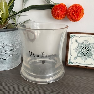 Vintage DOM PERIGNON Champagne Bucket, Heavy Acrylic Designer Ice Bucket, Wine Cooler