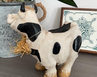 ヴィンテージ樹脂製牛の置物：気まぐれな農家風インテリア - Etsy 日本