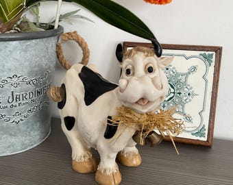 ヴィンテージ樹脂製牛の置物：気まぐれな農家風インテリア - Etsy 日本