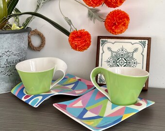 Funky Villeroy & Boch Caffe Fashionista Cup and Snack Plate - Etsy UK