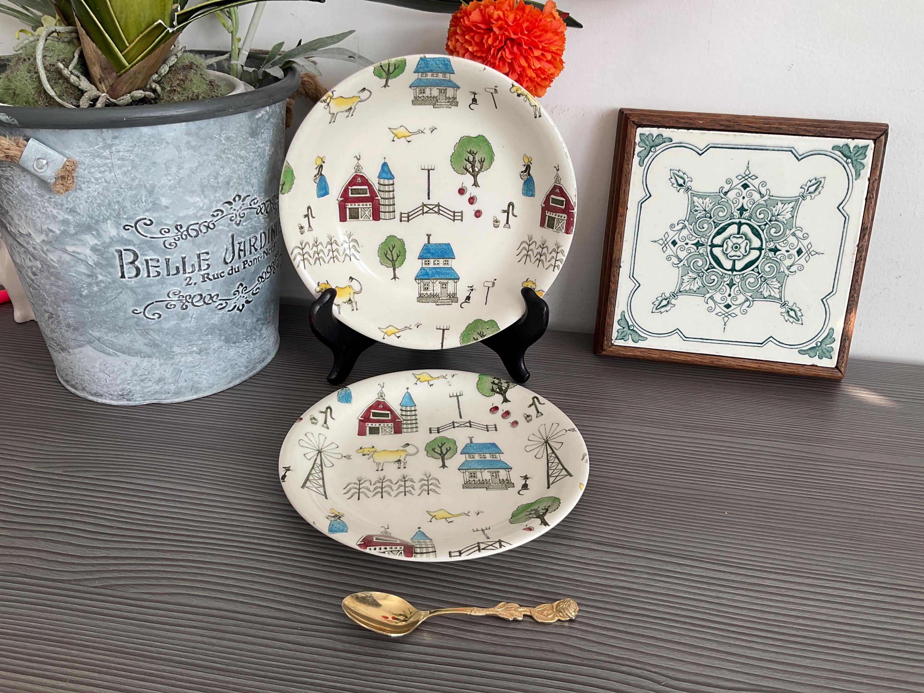 Rare 1950s Johnson Brothers 'mcdonalds FARM' Plate and Bowl