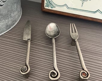 Nikolaos Vintage SIRO Big Bang Zinn Schrank Griff, Stilvolle Besteck Schublade/Türgriffe, Antikes Zinn