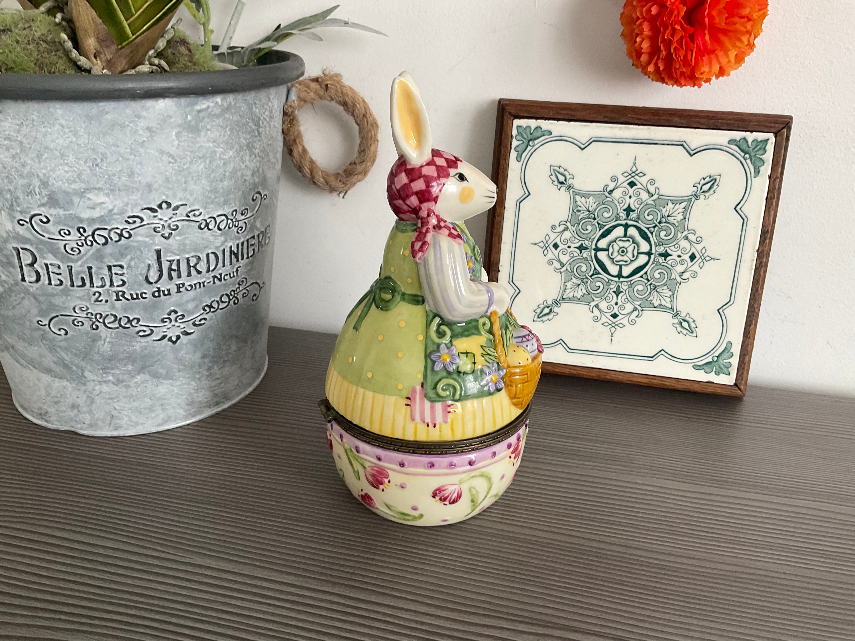 Vintage Villeroy & Boch Large Porcelain Rabbit Trinket Box Etsy