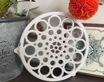 Pot à Yaourt Vintage CERMER En Céramique Verte, Forme Bombée - Hauteur 7cm - Occasion En Très Bon état