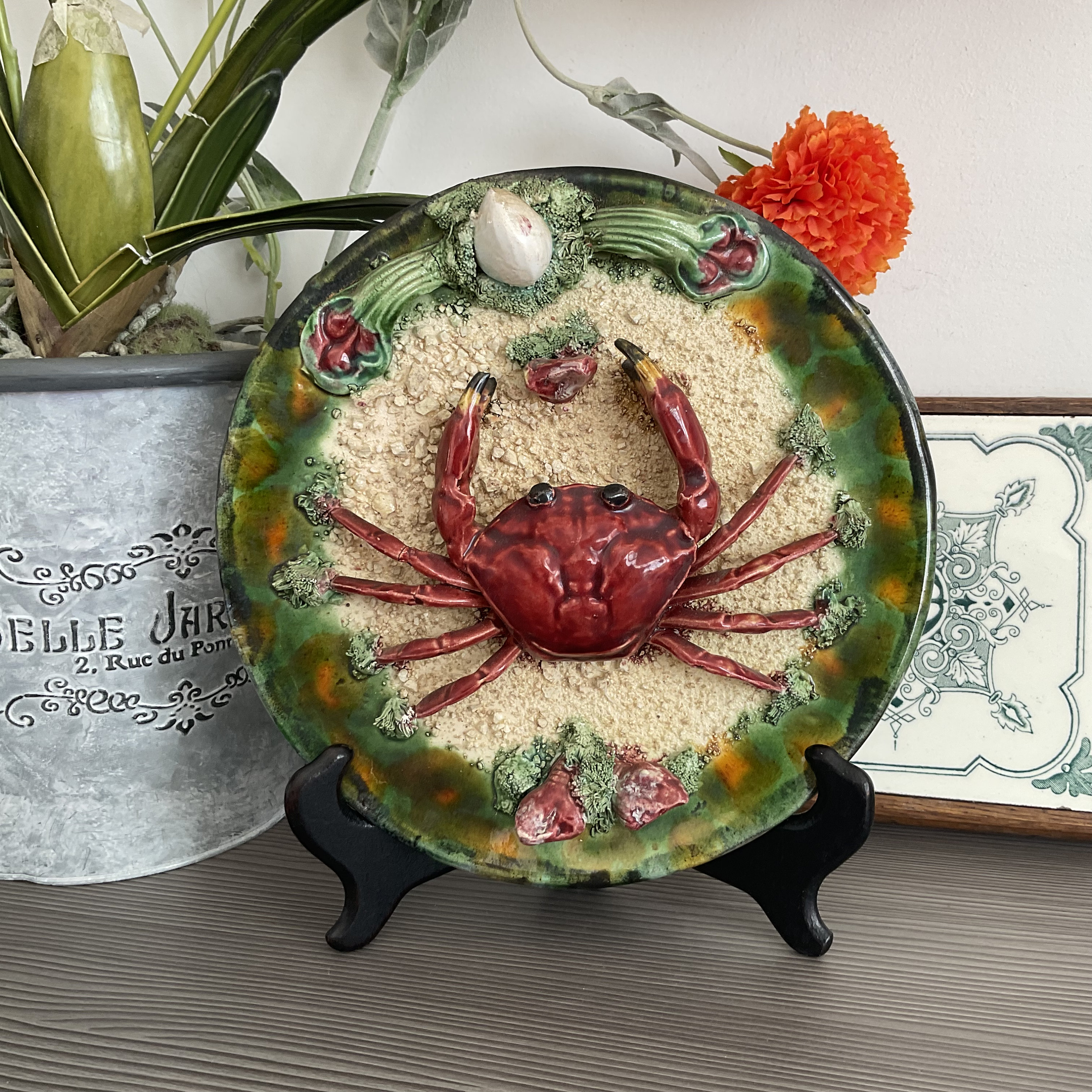 Fabulous Roque Gaeiras Obidos Crab Plate 9.5” PALISSY Ware 