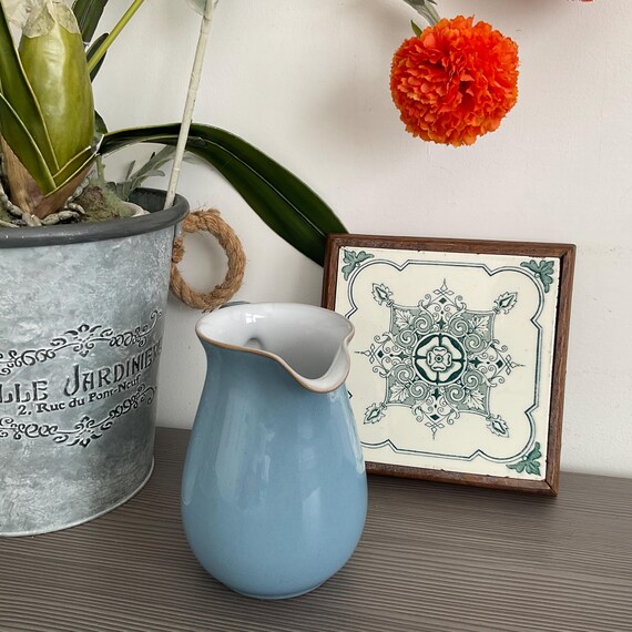 Vintage Denby 'colonial Blue' Milk Jug French Blue Glazed