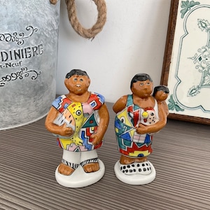 Rare Villeroy & Boch Timbuktu Tribal Family Salt and Pepper Shakers