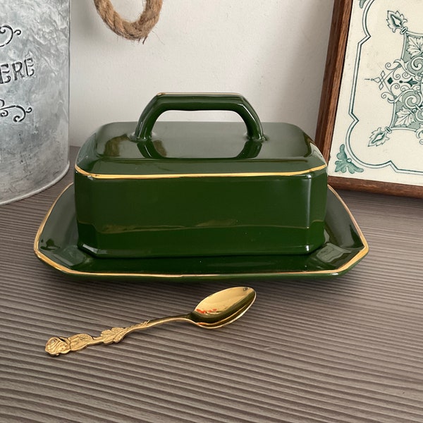 Green Butter Dish Etsy